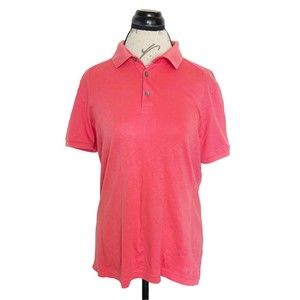 Calvin Klein Mens Body Fit Polo Golf Shirt Size Medium Logo Orange Spring Collar
